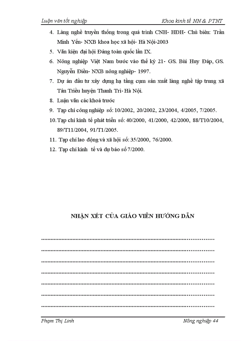 image for page Thực trạng và giải pháp chủ yếu phát triển làng nghề ở xã Tân Triều huyện Thanh Trì Hà Nội 1