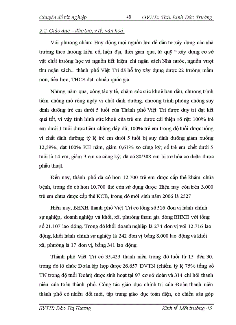 image for page Bước đầu đánh giá hiệu quả kinh tế xã hội và môi trường của quy hoạch môi trường thành phố Việt Trì tỉnh Phú Thọ giai đoạn 2004 2015