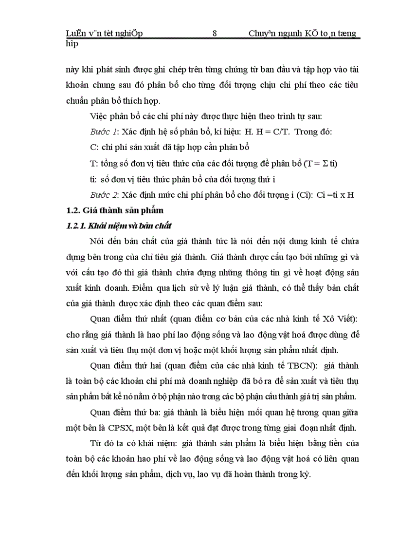 image for page Hạch toán chi phí sản xuất và tính giá thành sản phẩm tại Nhà máy Luyện thép Lưu Xá Công ty Gang thép Thái Nguyên