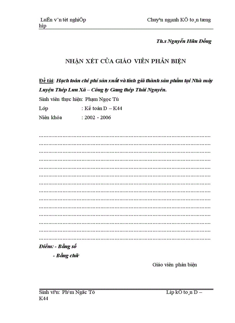 image for page Hạch toán chi phí sản xuất và tính giá thành sản phẩm tại Nhà máy Luyện thép Lưu Xá Công ty Gang thép Thái Nguyên