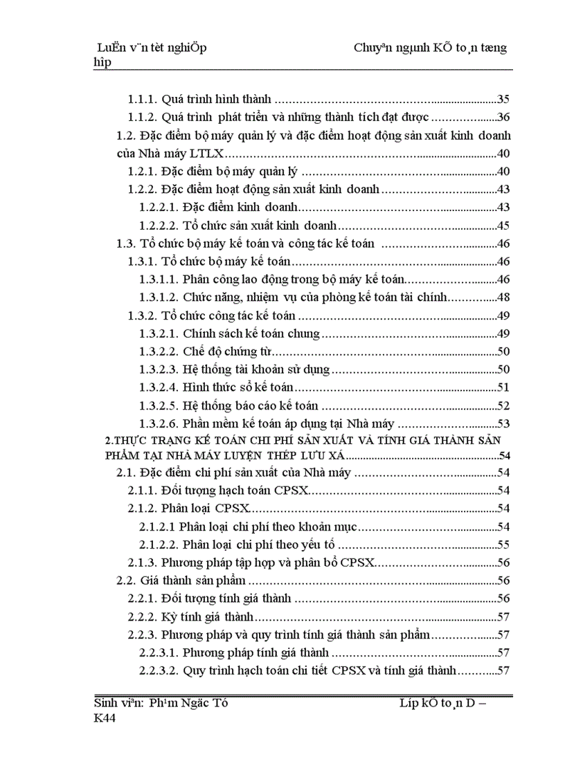 image for page Hạch toán chi phí sản xuất và tính giá thành sản phẩm tại Nhà máy Luyện thép Lưu Xá Công ty Gang thép Thái Nguyên
