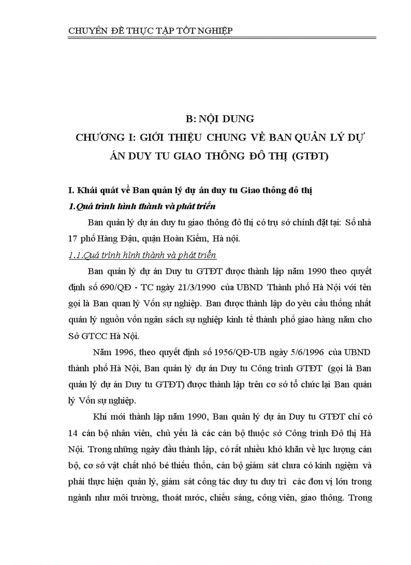 image for page Thực trạng và một số giải pháp nhằm nâng cao hiệu quả quản lý dự án tại Ban quản lý dự án duy tu giao thông đô thị 1