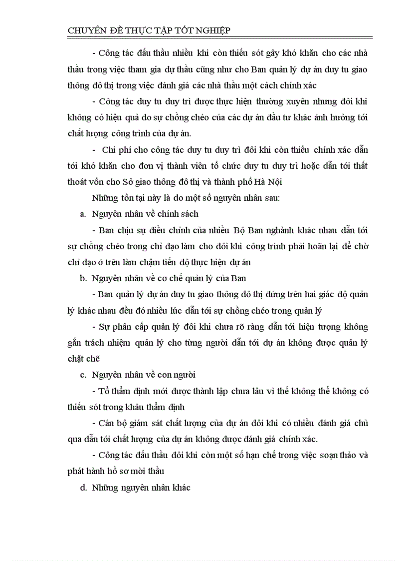 image for page Thực trạng và một số giải pháp nhằm nâng cao hiệu quả quản lý dự án tại Ban quản lý dự án duy tu giao thông đô thị 1