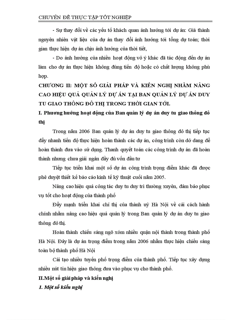 image for page Thực trạng và một số giải pháp nhằm nâng cao hiệu quả quản lý dự án tại Ban quản lý dự án duy tu giao thông đô thị 1