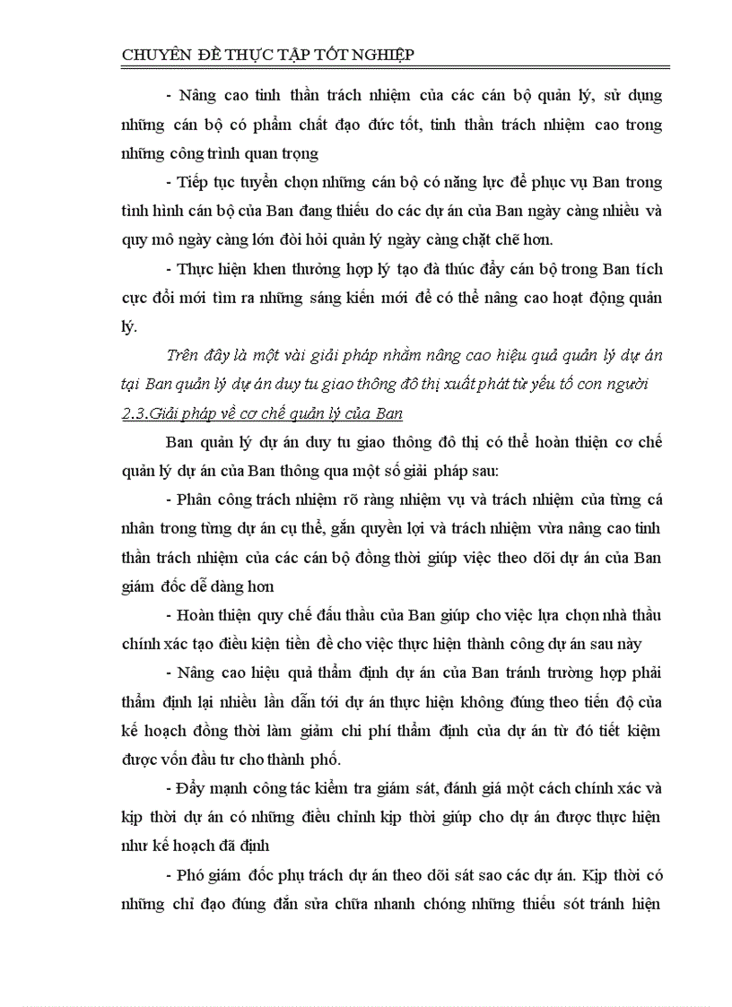 image for page Thực trạng và một số giải pháp nhằm nâng cao hiệu quả quản lý dự án tại Ban quản lý dự án duy tu giao thông đô thị 1