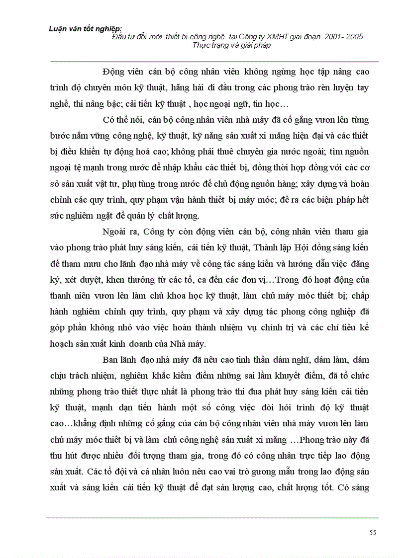 image for page Đầu tư đổi mới thiết bị công nghệ tại Công ty Xi măng Hoàng Thạch giai đoạn 2001 2005 Thực trạng và giải pháp 1