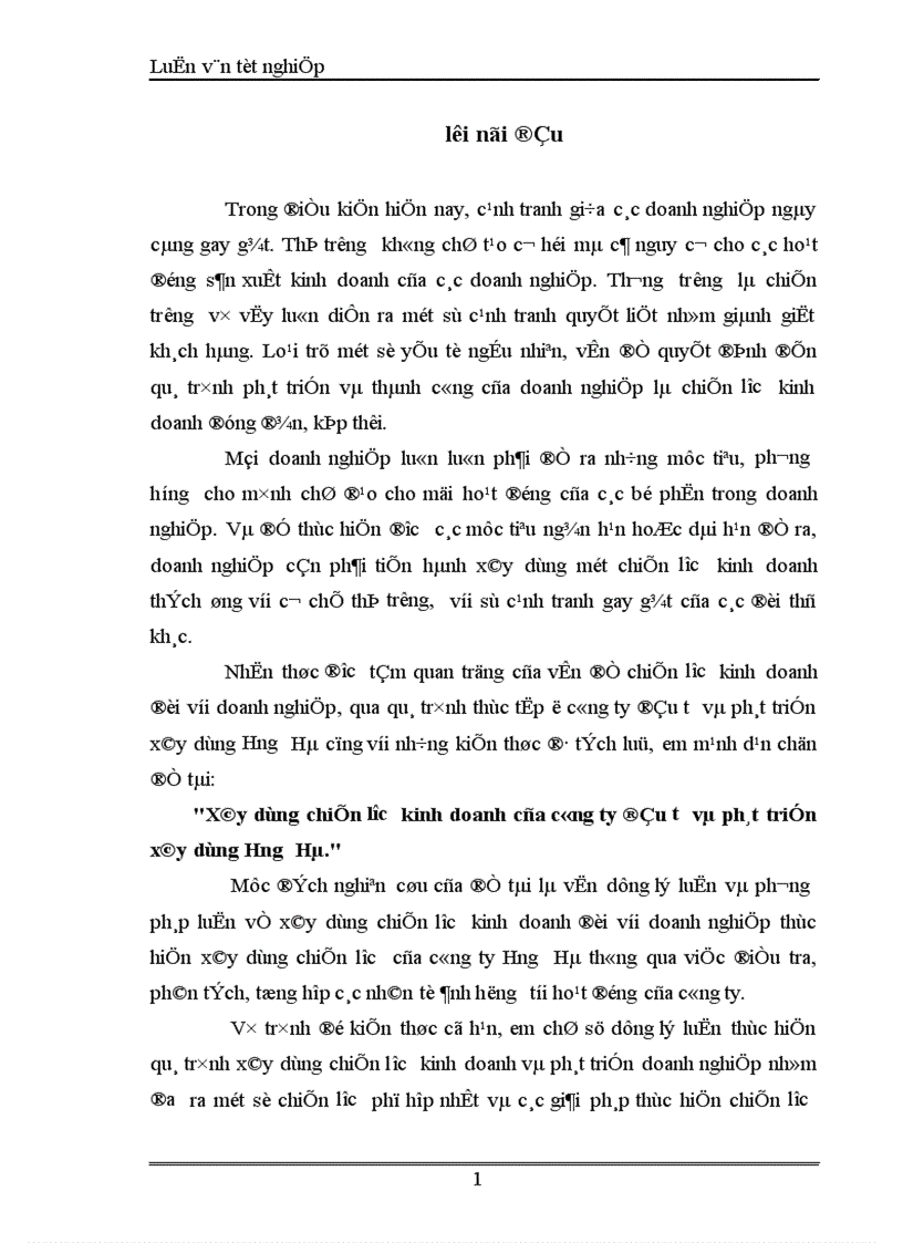 image for page Xây dựng chiến lược kinh doanh của công ty đầu tư và phát triển xây dựng Hưng Hà 1