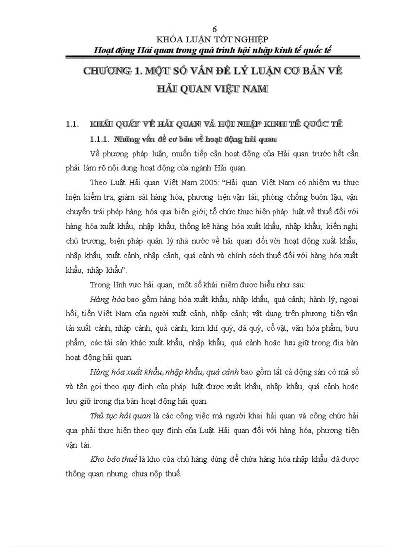 Hoạt động Hải quan trong quá trình hội nhập kinh tế quốc tế