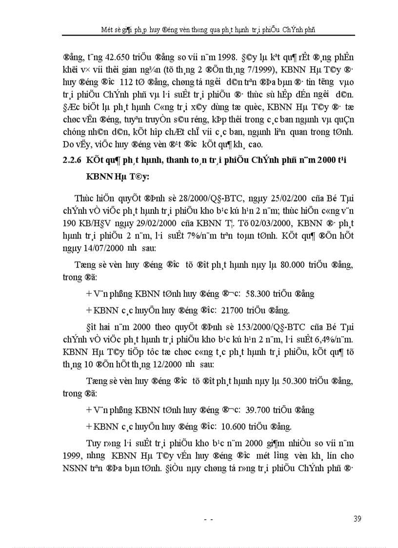 image for page Một số giải pháp huy động vốn thông qua phát hành trái phiếu Chính phủ ở KBNN Hà Tây 1