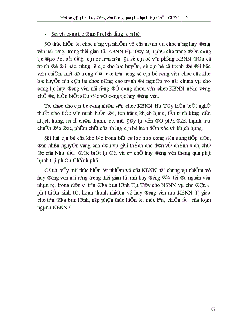 image for page Một số giải pháp huy động vốn thông qua phát hành trái phiếu Chính phủ ở KBNN Hà Tây 1