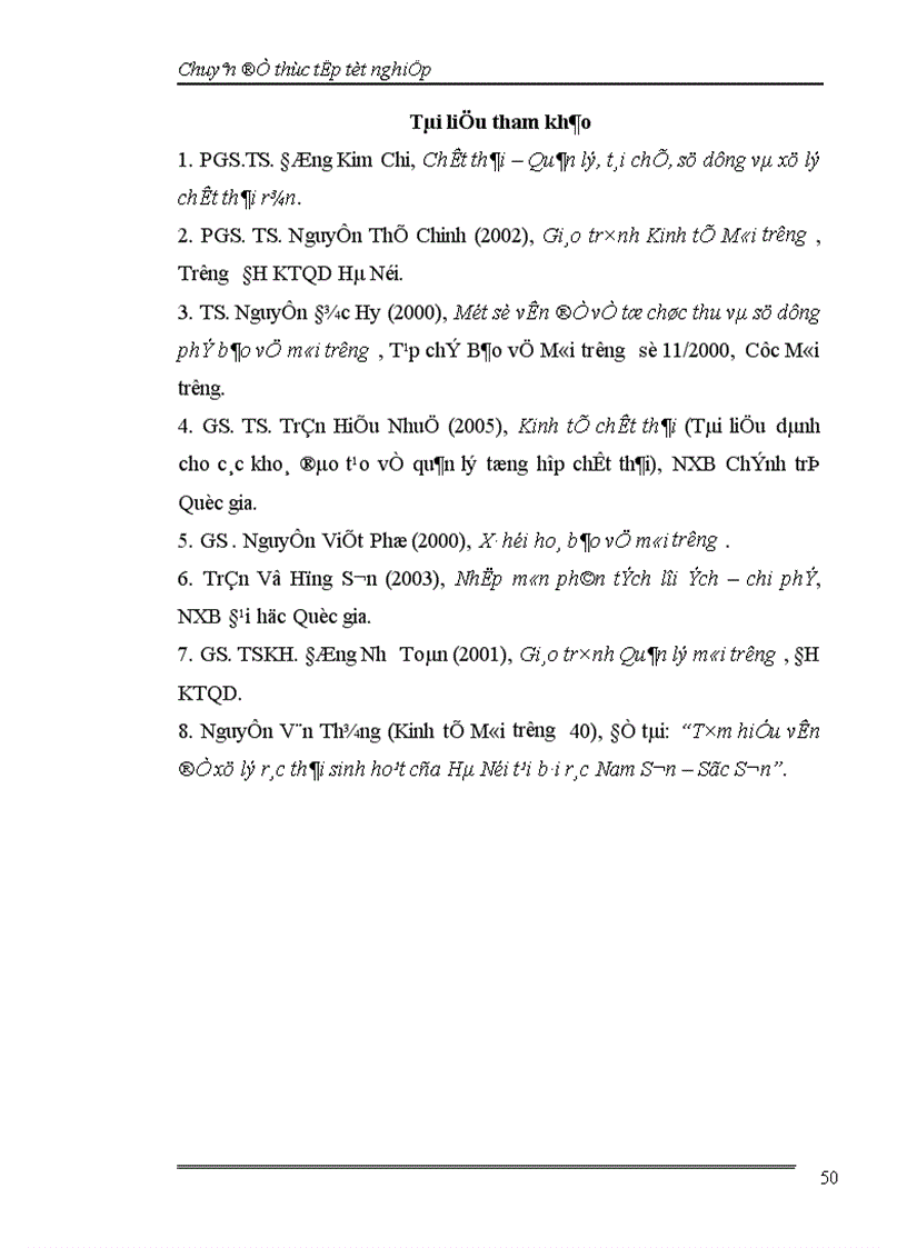 image for page Đánh giá hiệu quả của việc thu gom vận chuyển và xử lý rác thải sinh hoạt ở thị xã Sơn Tây tỉnh Hà Tây