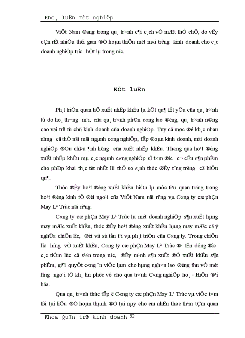 image for page Một số giải pháp nhằm thúc đẩy hoạt động xuất khẩu hàng may mặc tại Công ty cổ phần May Lê Trực
