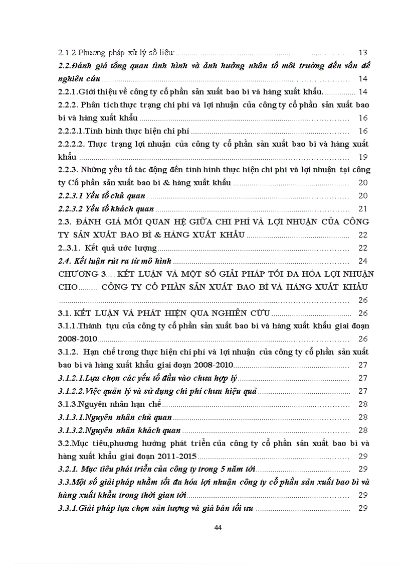 image for page Kiểm định mối quan hệ giữa chi phí và lợi nhuận của công ty cổ phần sản suất bao bì và hàng xuất khẩu