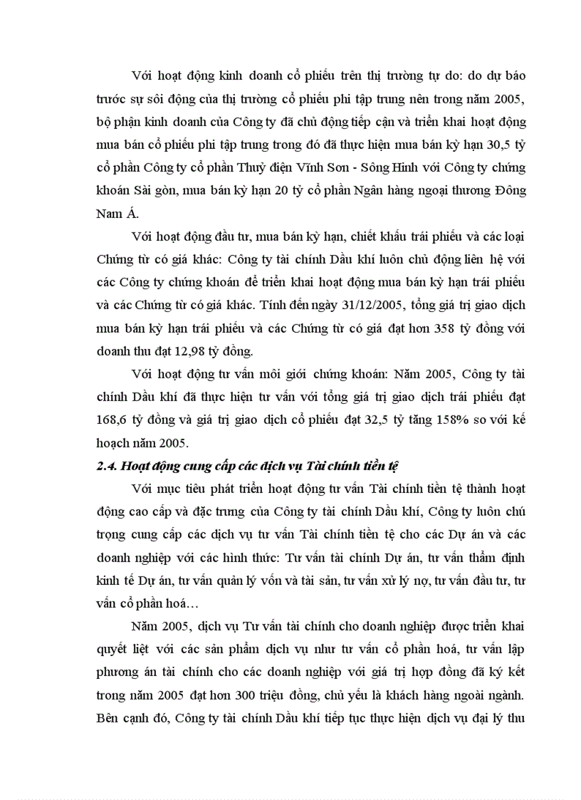 image for page Tình hình đầu tư tài chính vào Dự án tại Công ty tài chính Dầu khí thuộc Tổng công ty Dầu khí Việt Nam 1