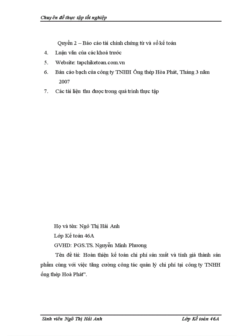 image for page Hoàn thiện kế toán chi phí sản xuất và tính giá thành sản phẩm cùng với việc tăng cường công tác quản lý chi phí tại công ty TNHH ống thép Hoà Phát 1