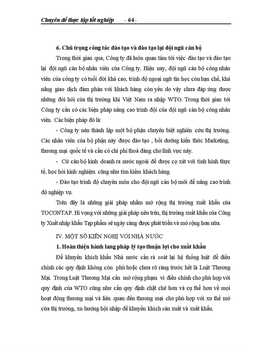 image for page Phương hướng và giải pháp phát triển thị trường xuất khẩu của Công ty cổ phần Xuất nhập khẩu Tạp phẩm 1