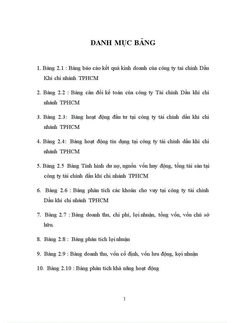 Một số giải pháp nhằm nâng cao hiệu quả sử dụng vốn tại công ty tài chính Dầu khí chi nhánh TPHCM 1