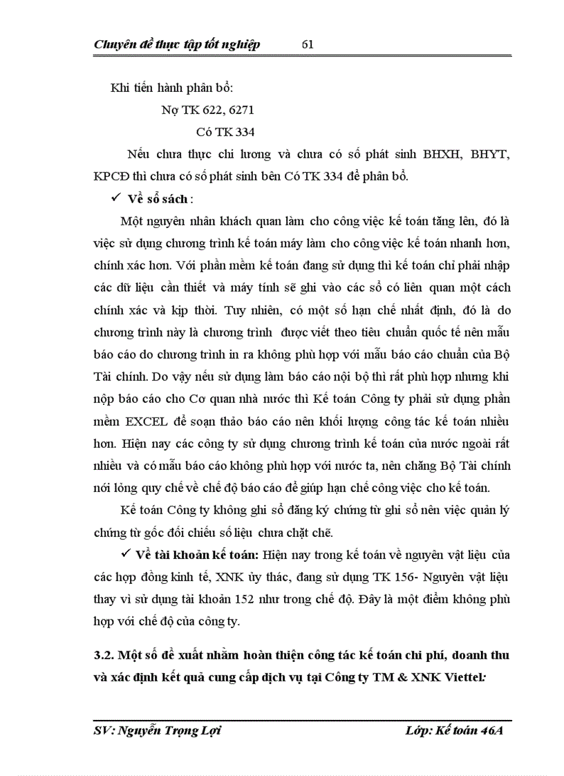 image for page Hoàn thiện kế toán chi phí doanh thu và xác định kết quả cung cấp dịch vụ tại Công ty thương mại và XNK Viettel 1