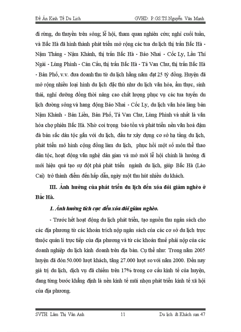 image for page Ảnh hưởng của phát triển du lịch đến xóa đói giảm nghèo ở huyện Bắc Hà Lào Cai