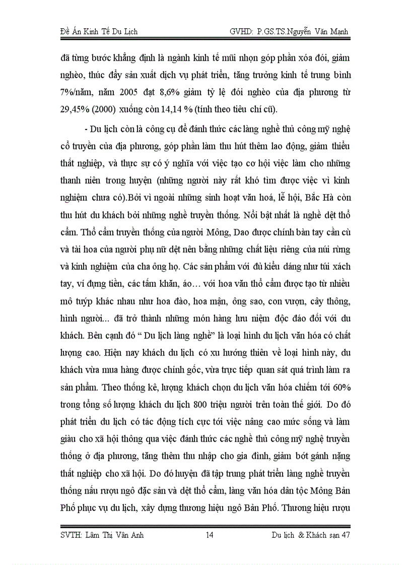 image for page Ảnh hưởng của phát triển du lịch đến xóa đói giảm nghèo ở huyện Bắc Hà Lào Cai
