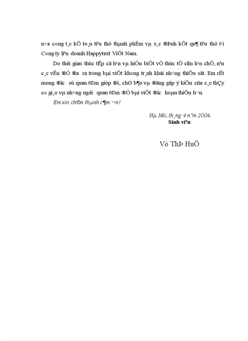 image for page Hoàn thiện công tác kế toán tiêu thụ thành phẩm và xác định kết quả tiêu thụ tại Công ty liên doanh Happytext Việt Nam 1