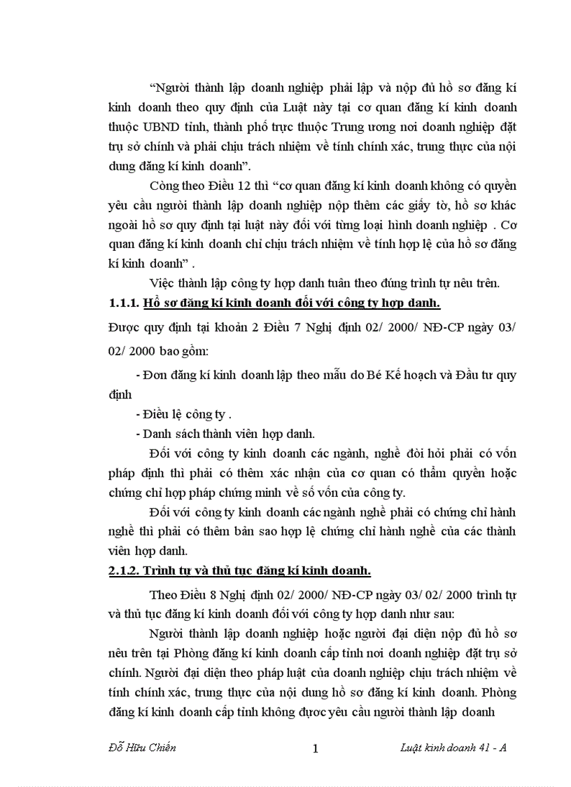 image for page Công ty hợp danh chế độ pháp lý thành lập hoạt động