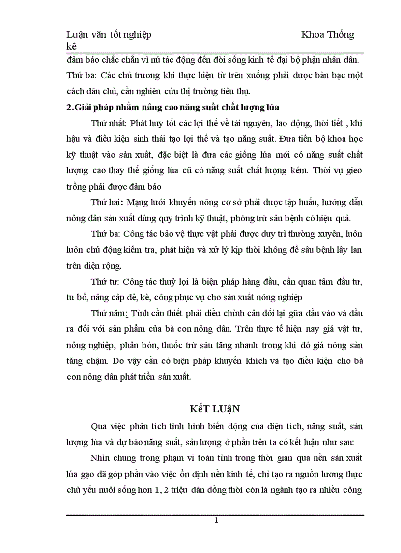 image for page Phân tích thống kê diện tích năng suất sản lượng lúa tỉnh Bình Định thời kỳ 1995 2005