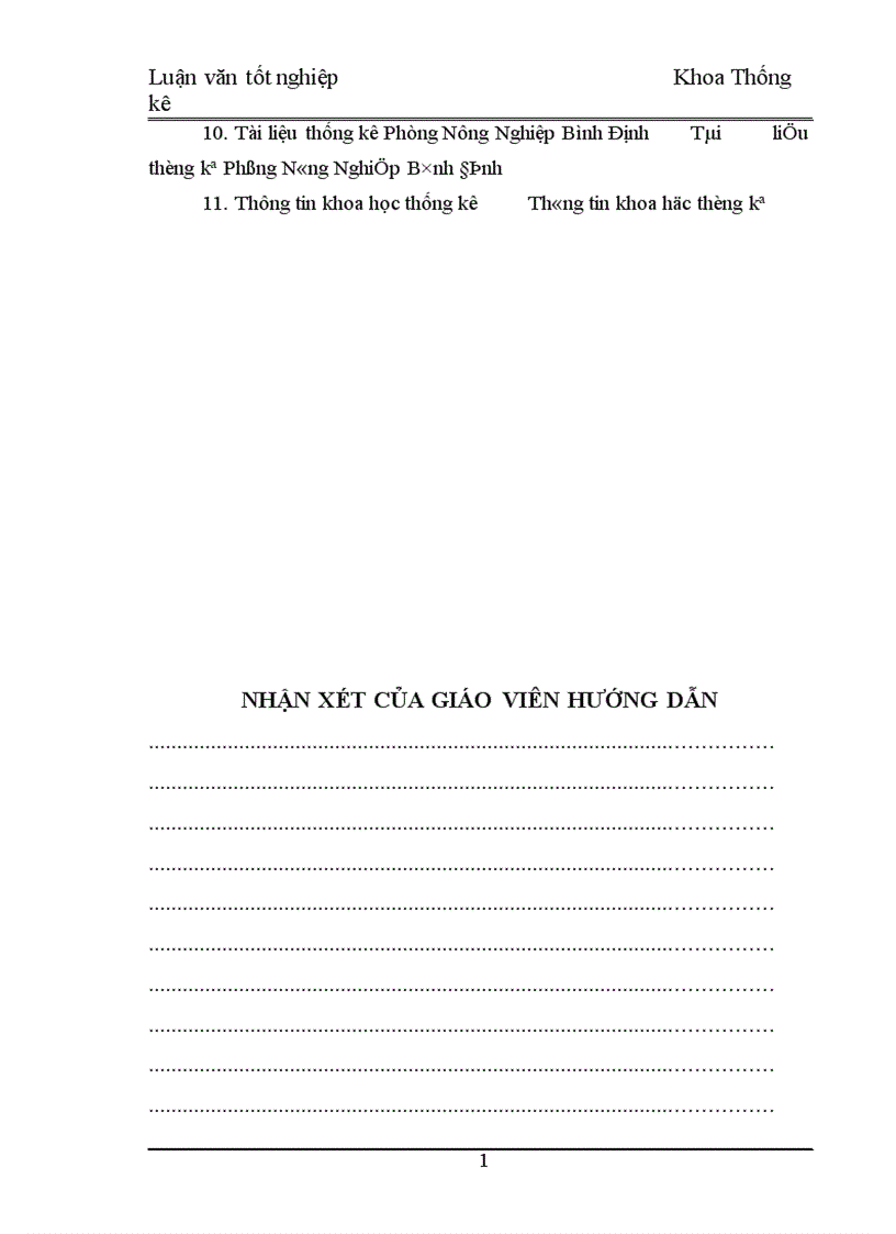 image for page Phân tích thống kê diện tích năng suất sản lượng lúa tỉnh Bình Định thời kỳ 1995 2005