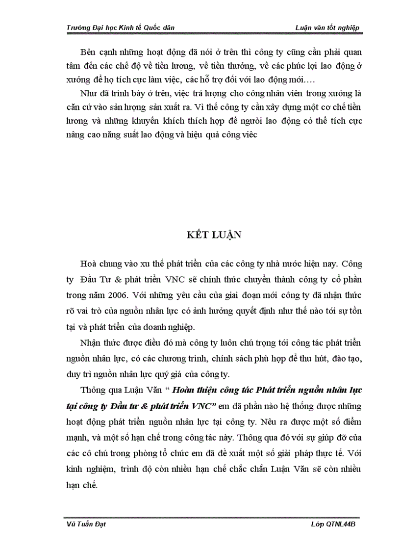 image for page Hoàn thiện công tác Phát triển nguồn nhân lực tại Công ty Đầu tư Phát triển VNC 1