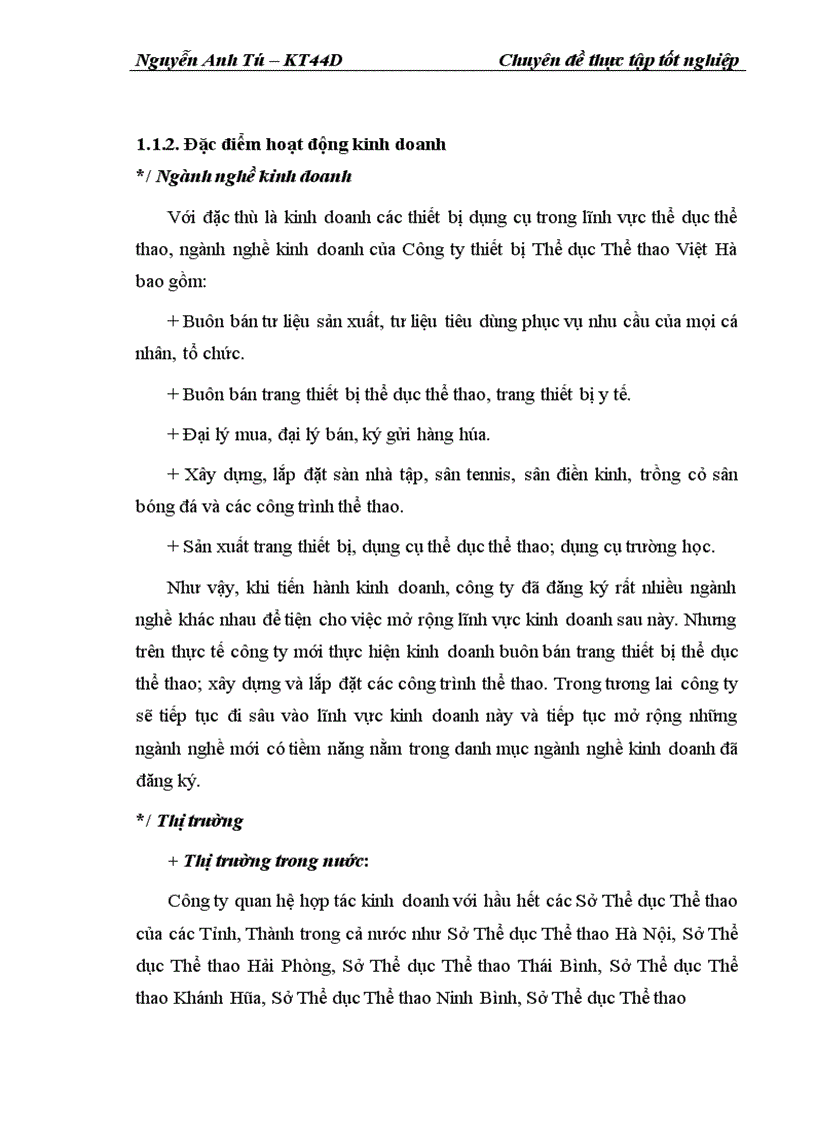 image for page Kế toán bán hàng và xác định kết quả bán hàng tại Công ty thiết bị Thể dục Thể thao Việt Hà 1