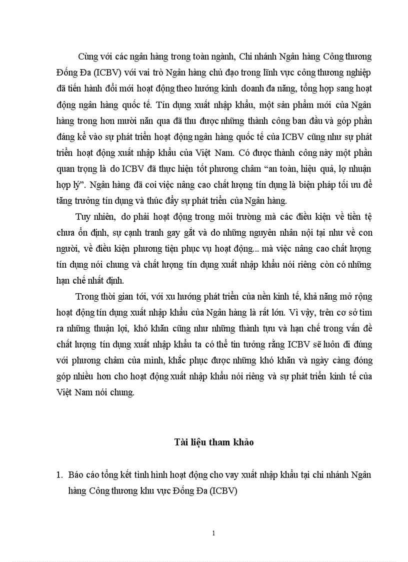 image for page Một số giải pháp nhằm nâng cao chất lượng tín dụng xuất nhập khẩu tại Chi nhánh Ngân hàng Công thương khu vực Đống Đa 1