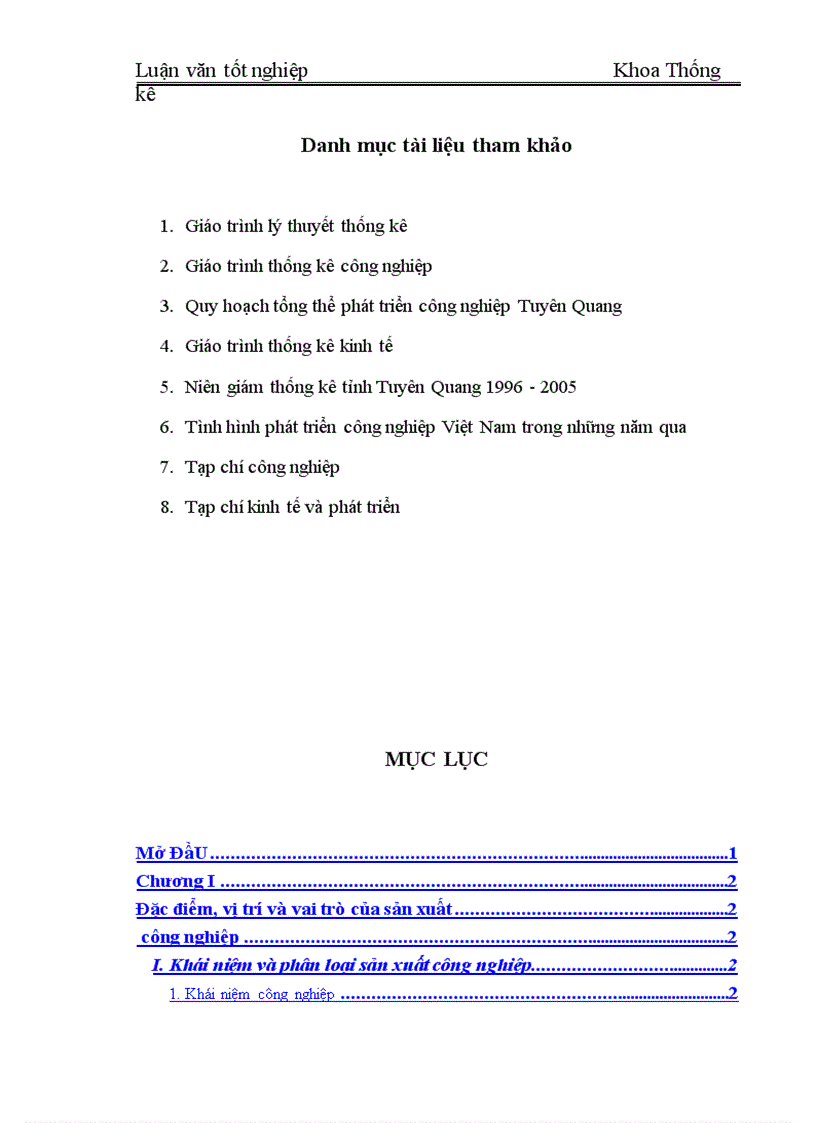 image for page Vận dụng một số phương pháp thống kê để phân tích gía trị sản xuất công nghiệp trên địa bàn tỉnh Tuyên Quang giai đoạn 1996 2005 và dự báo đến năm 2008 1