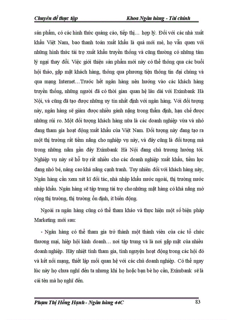 image for page Phát triển nghiệp vụ bao thanh toán xuất khẩu tại ngân hàng thương mại cổ phần xuất nhập khẩu Việt Nam chi nhánh Eximbank Hà Nội