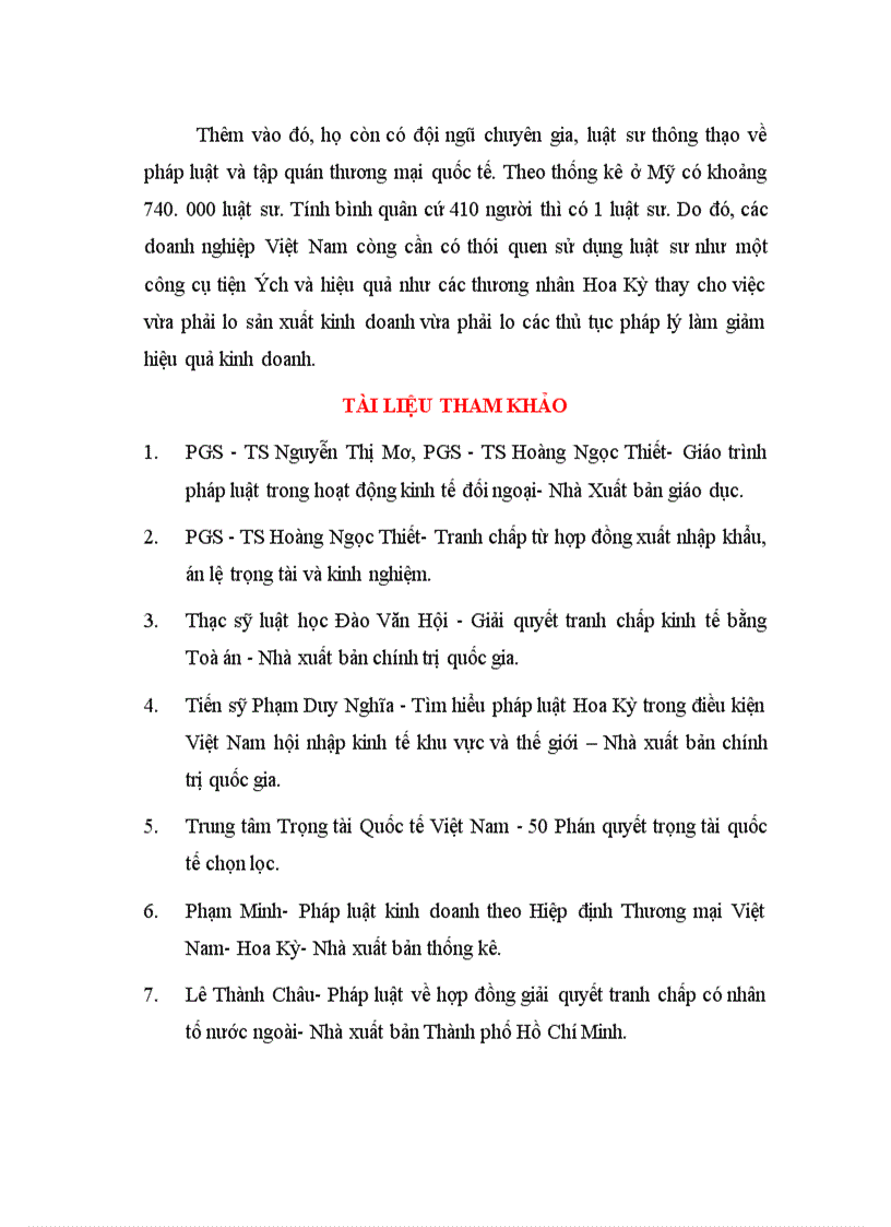 image for page Giải quyết tranh chấp phát sinh từ hợp đồng mua bán quốc tế hàng hoá với thương nhân Hoa Kỳ