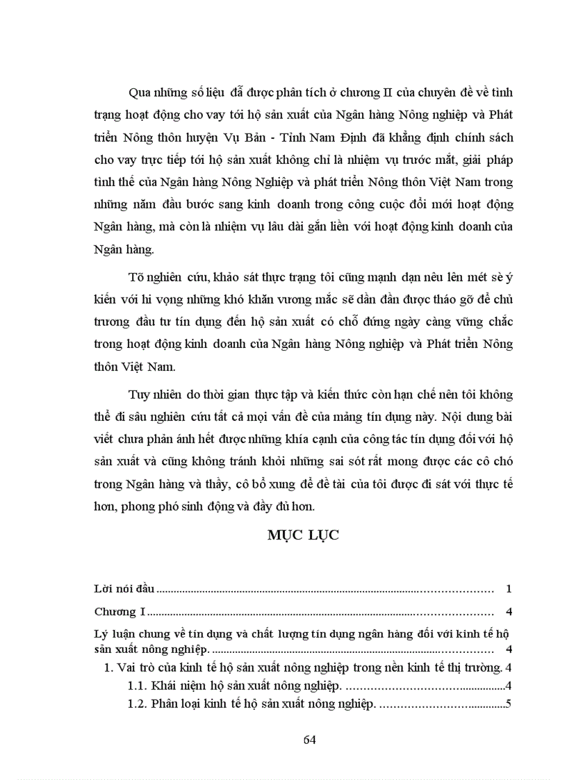 image for page Một số giải pháp nhằm mở rộng và nâng cao chất lượng tín dụng đối với hộ sản xuất ở Ngân hàng nông nghiệp và phát triển nông thôn huyện Vụ Bản Tỉnh Nam Định 1