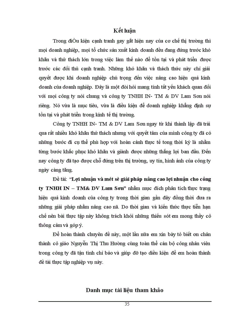 image for page Lợi nhuận và một số giải pháp nâng cao lợi nhuận cho công ty TNHH IN TM DV Lam Sơn 1