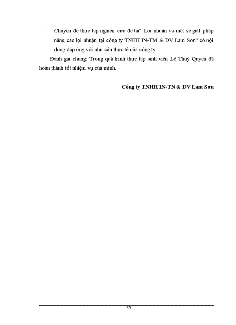 image for page Lợi nhuận và một số giải pháp nâng cao lợi nhuận cho công ty TNHH IN TM DV Lam Sơn 1
