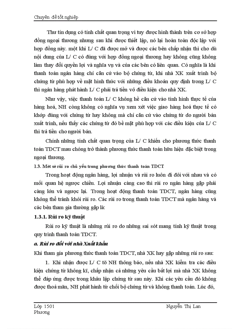 image for page Giải pháp nhằm hạn chế rủi ro trong phương thức thanh toán tín dụng chứng từ tại Ngân hàng Công thương Đống Đa 1
