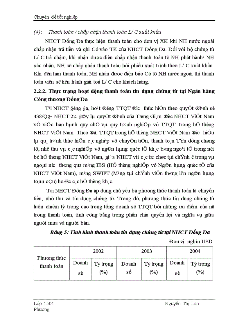 image for page Giải pháp nhằm hạn chế rủi ro trong phương thức thanh toán tín dụng chứng từ tại Ngân hàng Công thương Đống Đa 1