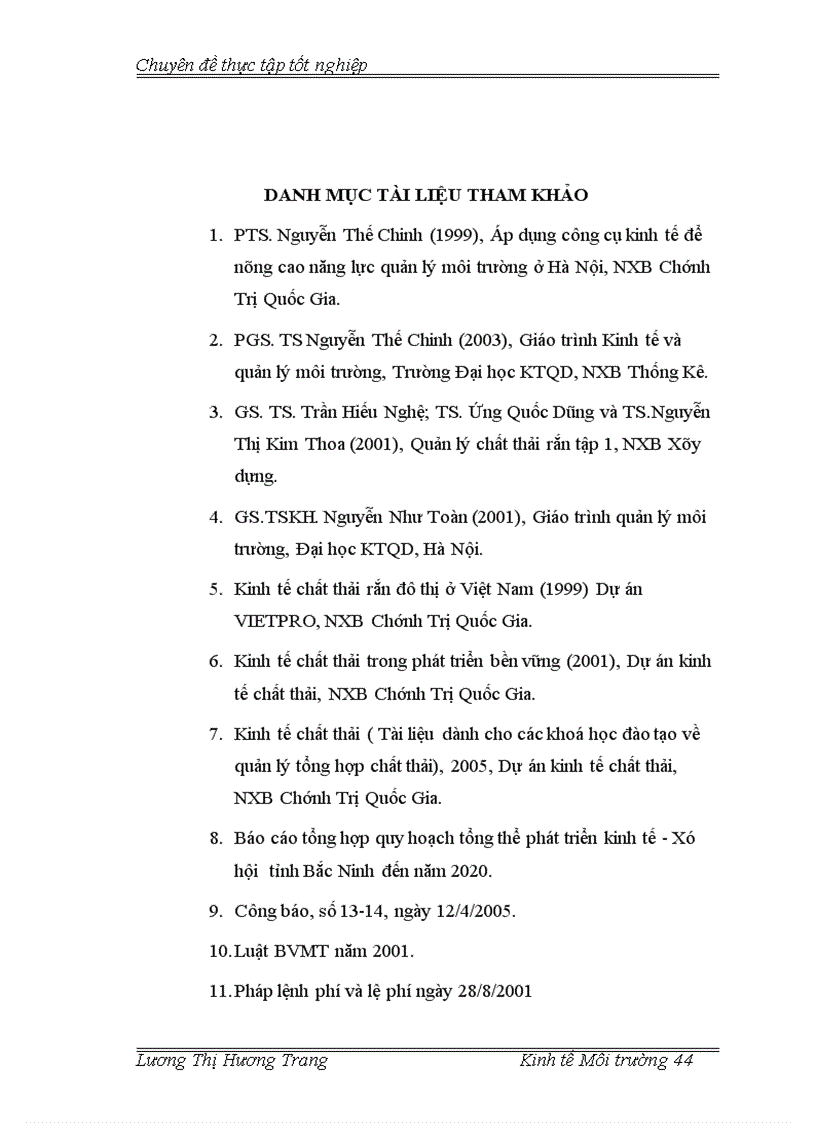 image for page Nghiên cứu việc ứng dụng công cụ phí vệ sinh trong công tác quản lý chất thải của thành phố Bắc Ninh tỉnh Bắc Ninh