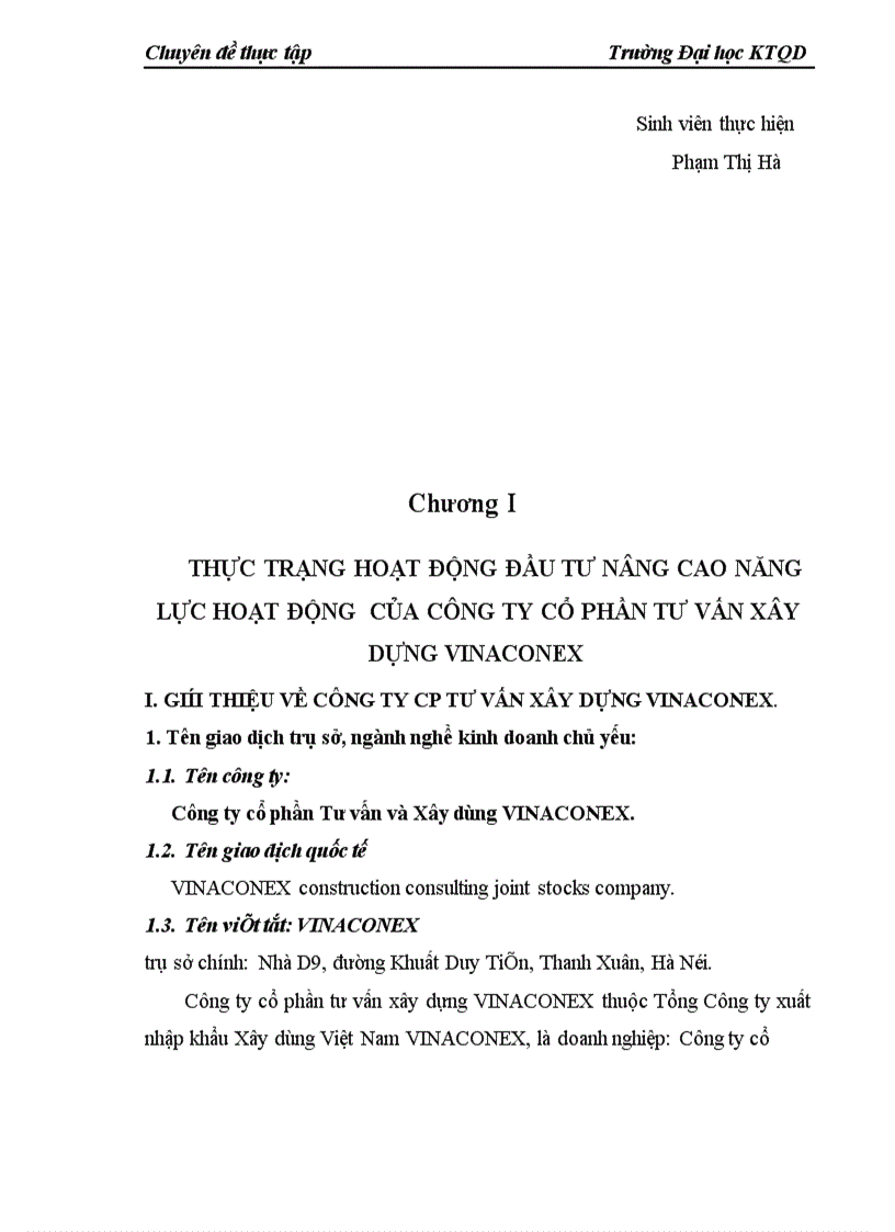 image for page Đầu tư nâng cao năng lực hoạt động ở Công ty cổ phần Tư vấn Xây dựng VINACONEX 1