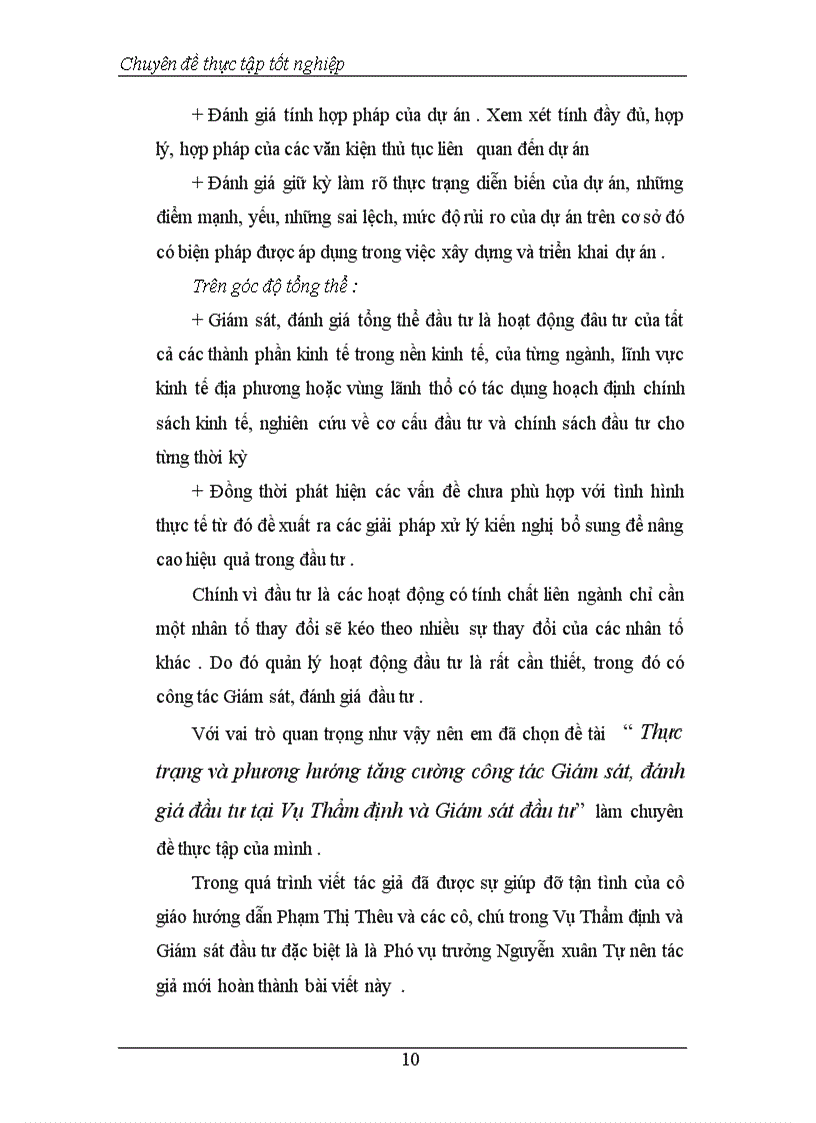 image for page Thực trạng và phương hướng tăng cường công tác Giám sát đánh giá đầu tư tại Vụ Thẩm định và Giám sát đầu tư