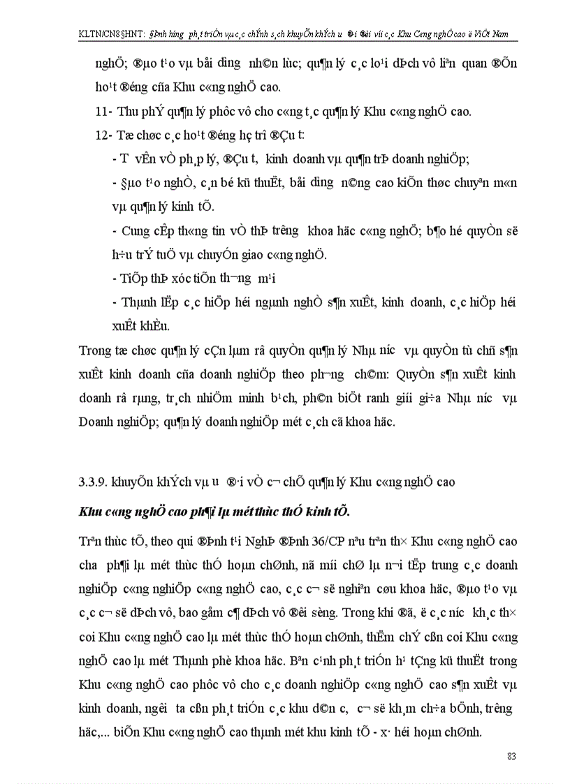 image for page Định hướng phát triển và các chính sách khuyến khích ưu đãi đối với các Khu công nghệ cao ở Việt Nam
