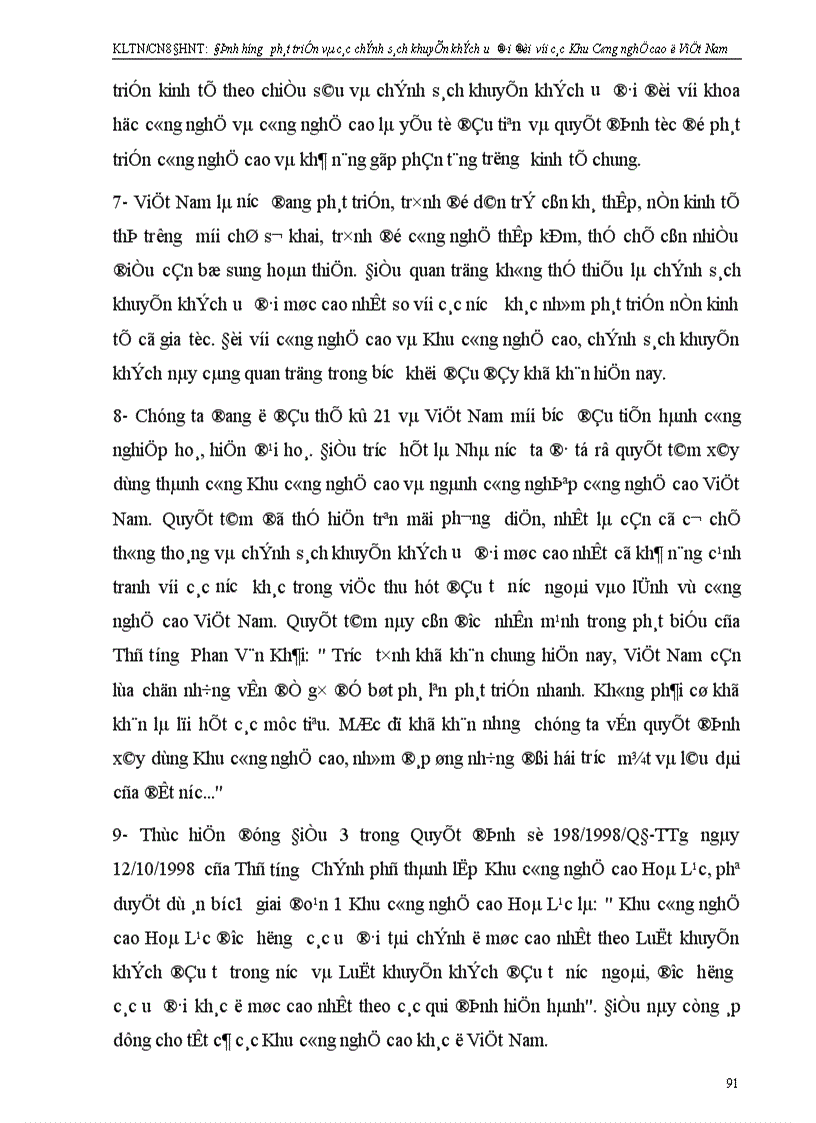 image for page Định hướng phát triển và các chính sách khuyến khích ưu đãi đối với các Khu công nghệ cao ở Việt Nam