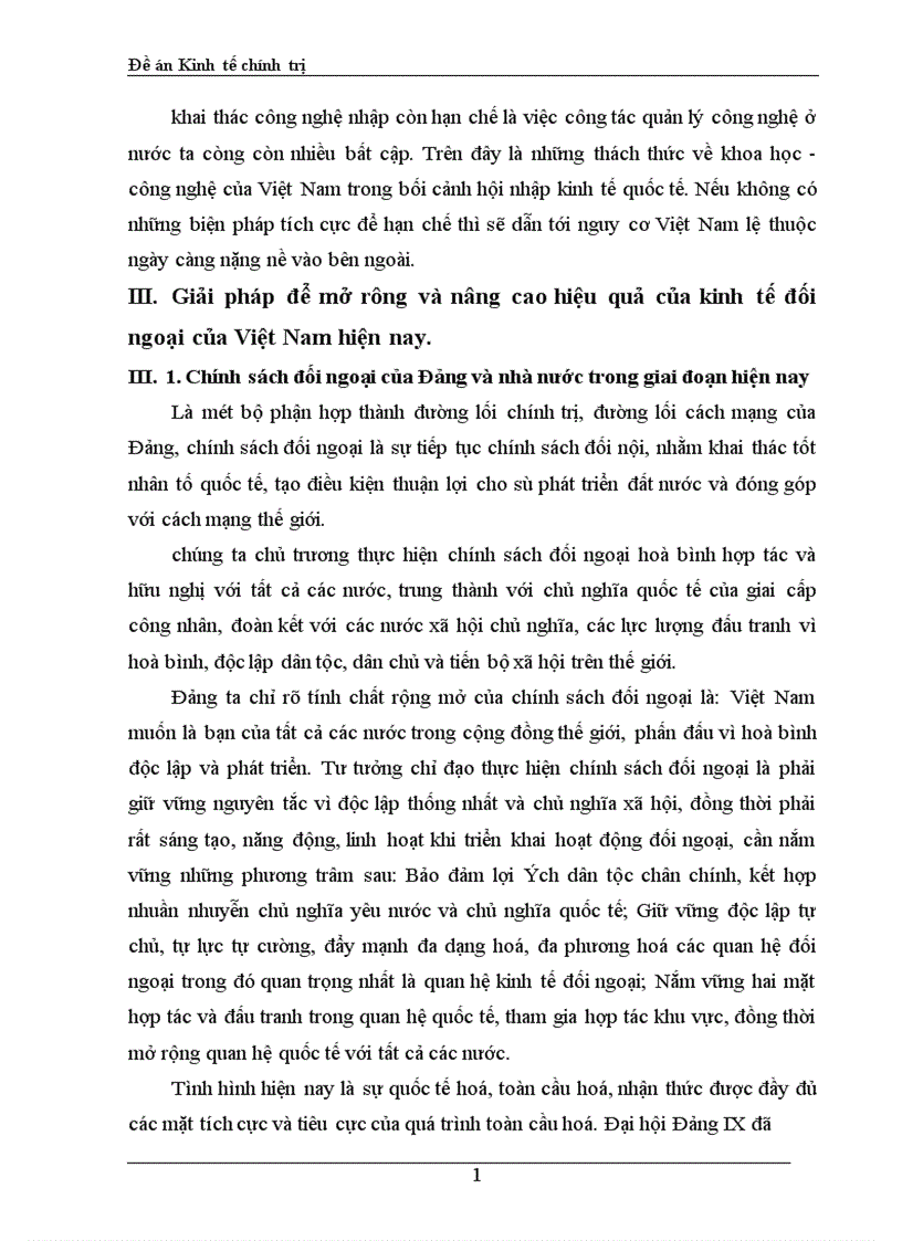 image for page Phân tích thực trạng và giải pháp để mở rộng và nâng cao hiệu quả kinh tế đối ngoại ở nước ta trong giai đoạn hiện nay