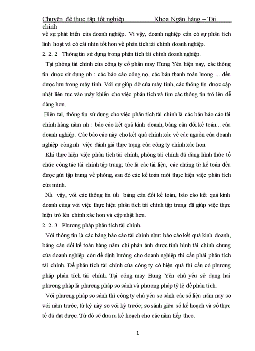 image for page Nâng cao khả năng phân tích tài chính tại công ty cổ phần may Hưng Yên