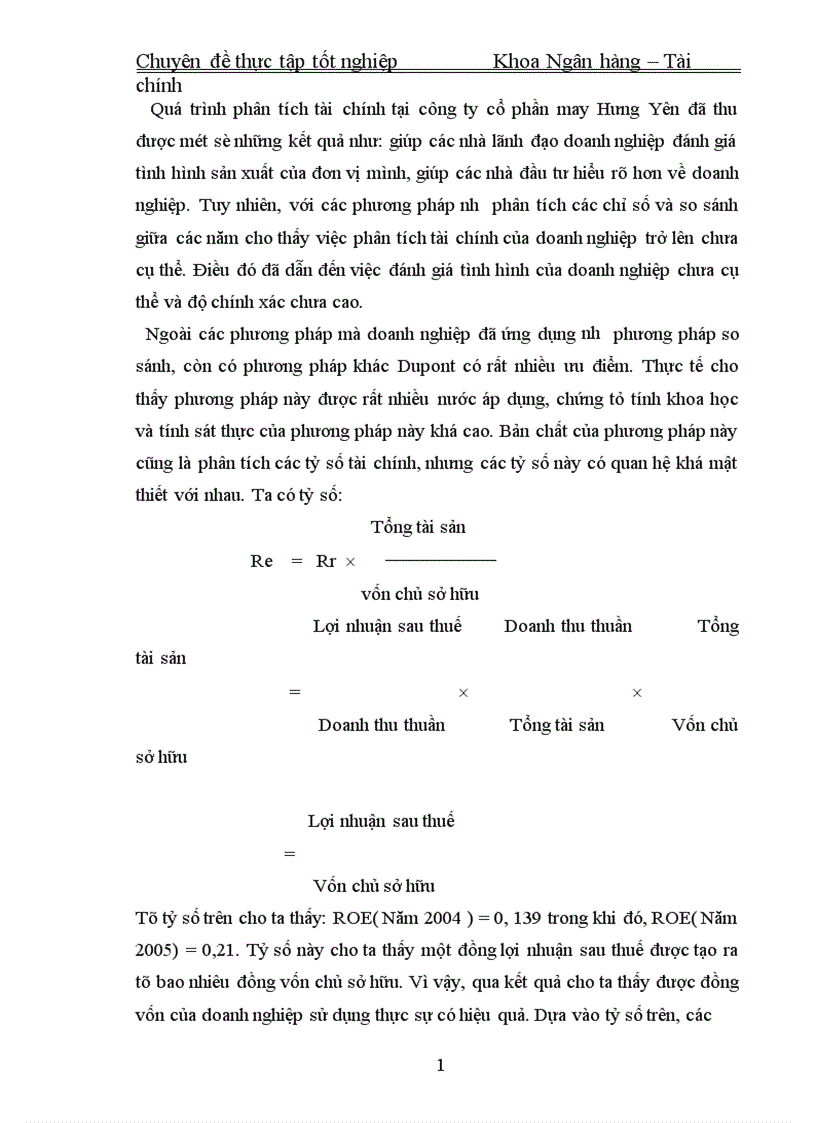 image for page Nâng cao khả năng phân tích tài chính tại công ty cổ phần may Hưng Yên