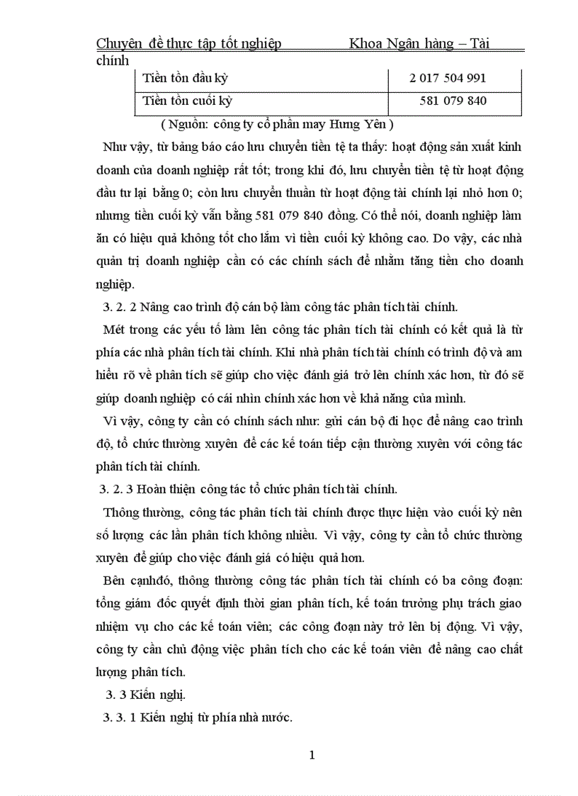 image for page Nâng cao khả năng phân tích tài chính tại công ty cổ phần may Hưng Yên