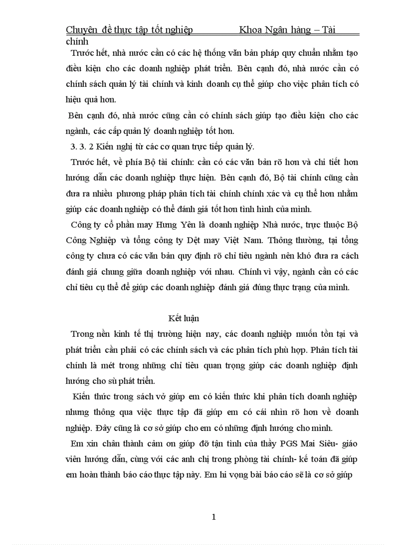 image for page Nâng cao khả năng phân tích tài chính tại công ty cổ phần may Hưng Yên
