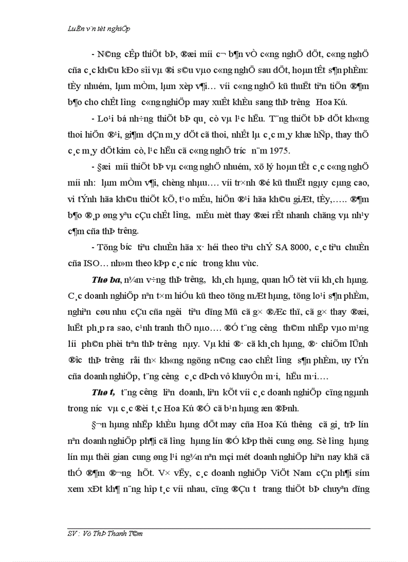 image for page Thúc đẩy xuất khẩu hàng dệt may vào thị trường Hoa Kỳ khi Việt Nam chưa gia nhập W T O và còn áp dụng hạn ngạch quota